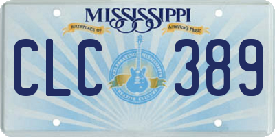 MS license plate CLC389