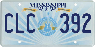 MS license plate CLC392
