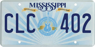 MS license plate CLC402