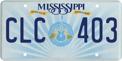 MS license plate CLC403