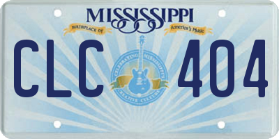 MS license plate CLC404