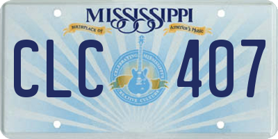 MS license plate CLC407
