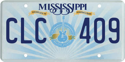MS license plate CLC409