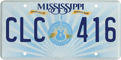 MS license plate CLC416