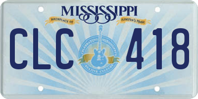MS license plate CLC418