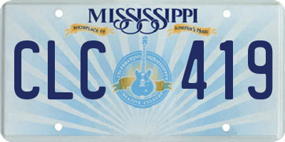 MS license plate CLC419