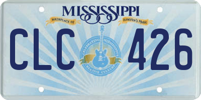 MS license plate CLC426