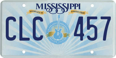 MS license plate CLC457