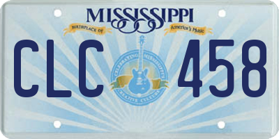 MS license plate CLC458