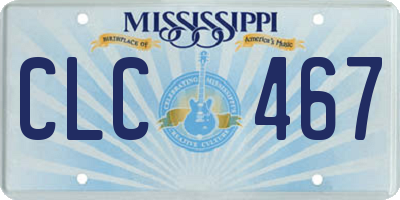 MS license plate CLC467
