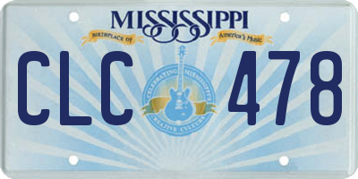 MS license plate CLC478