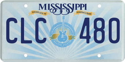 MS license plate CLC480