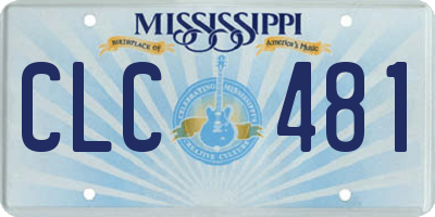 MS license plate CLC481