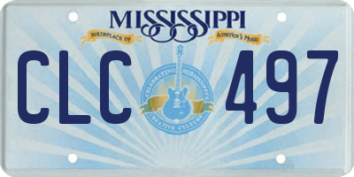 MS license plate CLC497