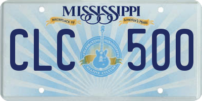 MS license plate CLC500