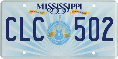 MS license plate CLC502