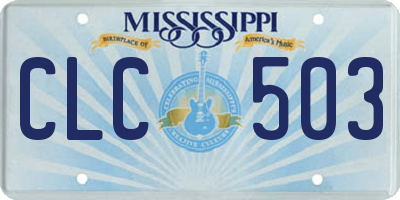 MS license plate CLC503