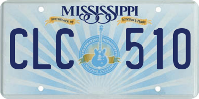 MS license plate CLC510
