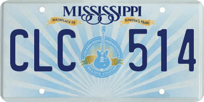 MS license plate CLC514