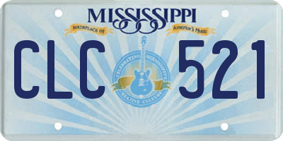 MS license plate CLC521