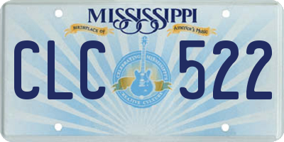 MS license plate CLC522