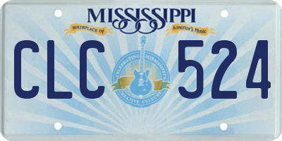 MS license plate CLC524