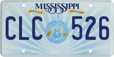 MS license plate CLC526