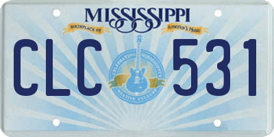 MS license plate CLC531