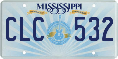 MS license plate CLC532