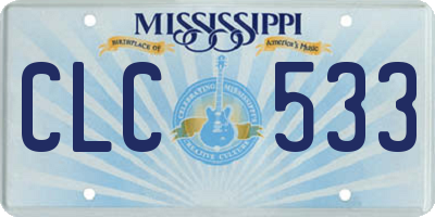 MS license plate CLC533