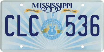 MS license plate CLC536