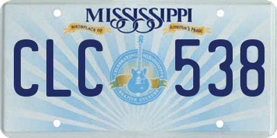 MS license plate CLC538