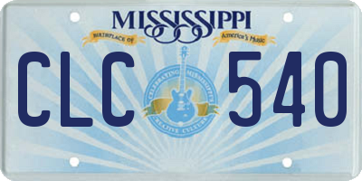 MS license plate CLC540