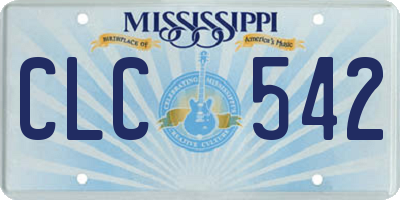 MS license plate CLC542