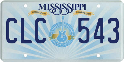 MS license plate CLC543