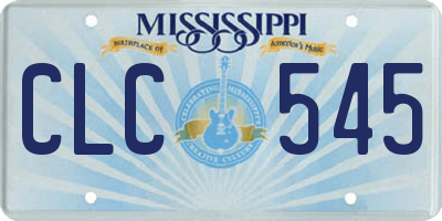 MS license plate CLC545