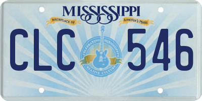 MS license plate CLC546
