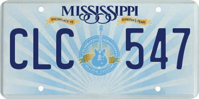 MS license plate CLC547
