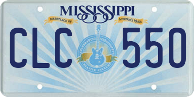 MS license plate CLC550