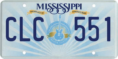 MS license plate CLC551