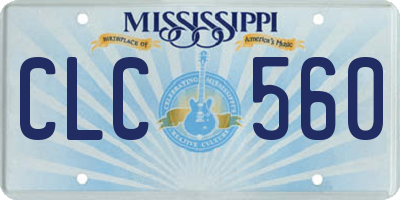 MS license plate CLC560