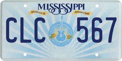 MS license plate CLC567