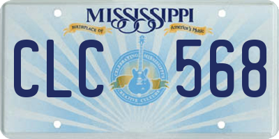 MS license plate CLC568
