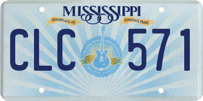 MS license plate CLC571
