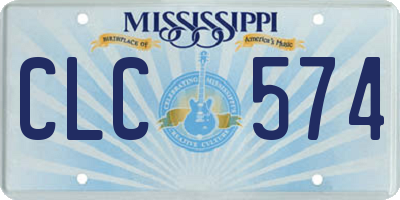 MS license plate CLC574