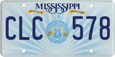 MS license plate CLC578
