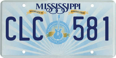 MS license plate CLC581