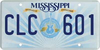 MS license plate CLC601