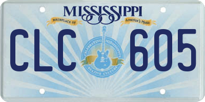 MS license plate CLC605