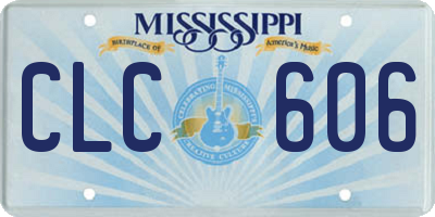 MS license plate CLC606